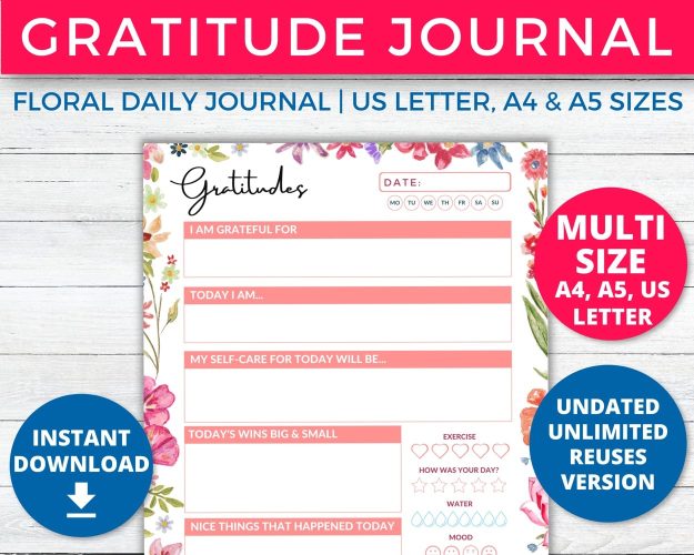 Daily Gratitude Journal & Self-Care Planner