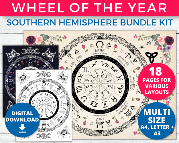 Southern Hemisphere Wheel of the Year Printable Kit Preview