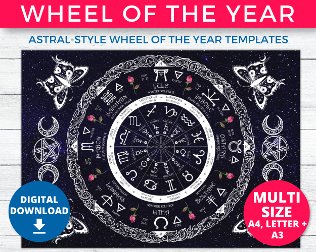 Wheel of the Year Grimoire pages printable preview