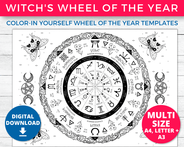 Wheel of the Year Coloring Pages Kit preview