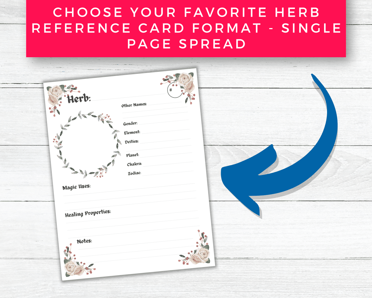 Witch Herbal Grimoire Pages preview