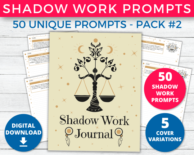 Shadow Work Journal Prompts Pack#1, Printable Planner Inserts Preview