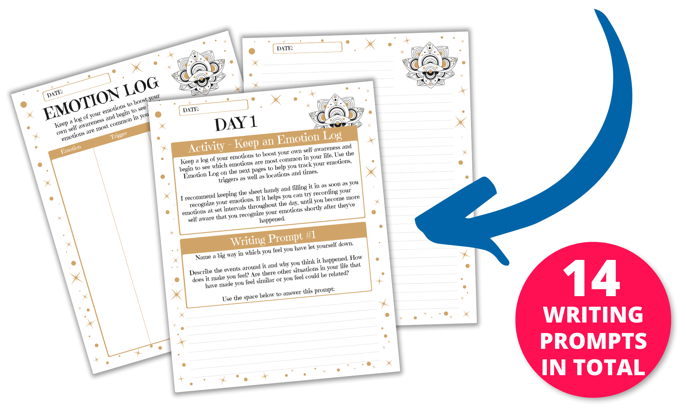 14 Day Shadow Work Challenge Workbook Printable Preview