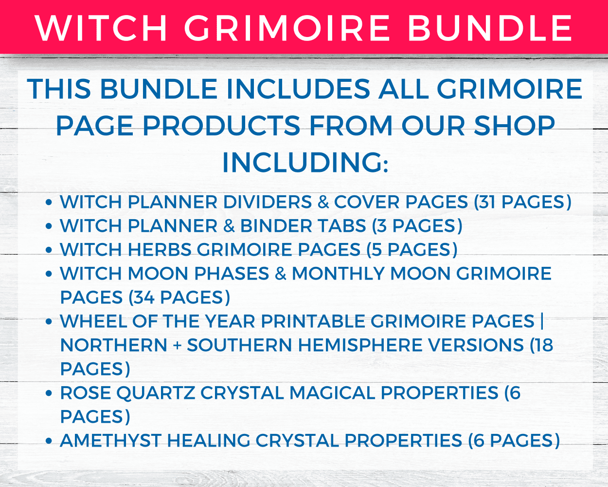 Witch Grimoire Pages Printable Bundle Preview