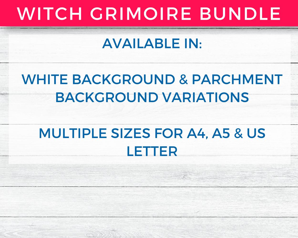 Witch Grimoire Pages Printable Bundle Preview