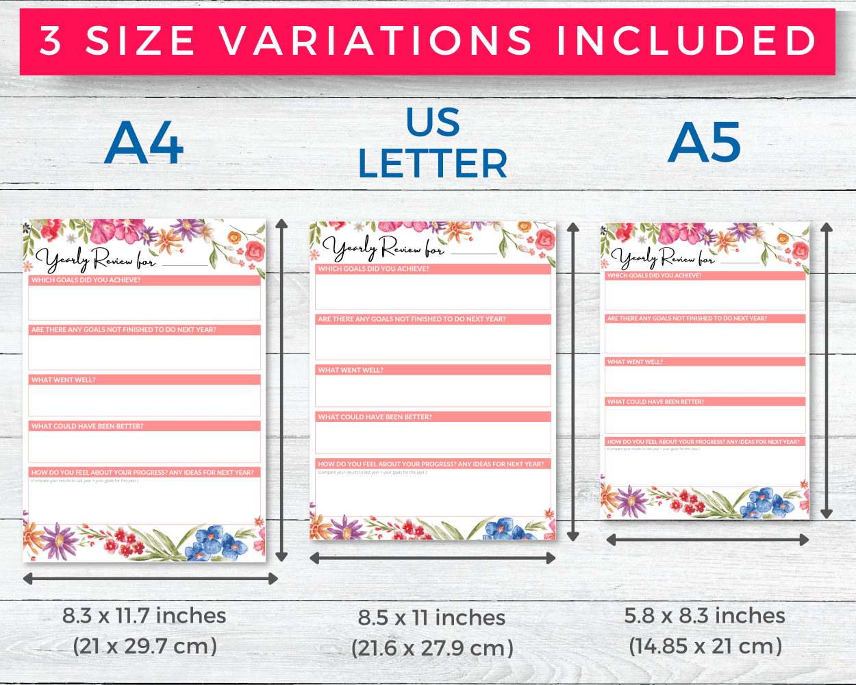 Goal Setting Printable Planner Pages In A Pink Floral Aesthetic Design