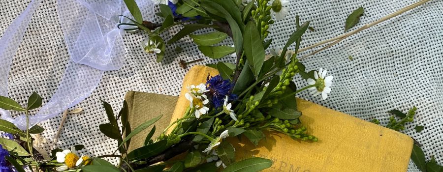 Journal Prompts For Beginners Written Inside Yellow And Green Notebooks With Flowers