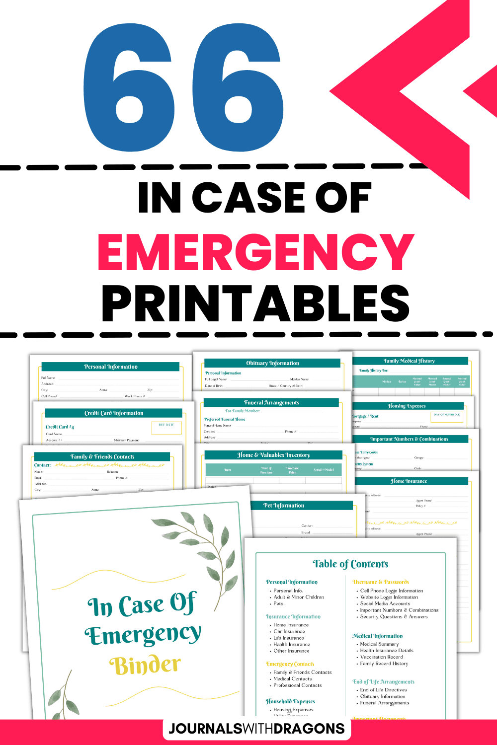 In Case Of Emergency Printable Kit Family Binder Preparation 1 2023 04 02 Journal Ideas