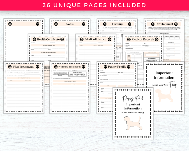 Kennel Club & Breeder's New Puppy Information Packet Printable ...